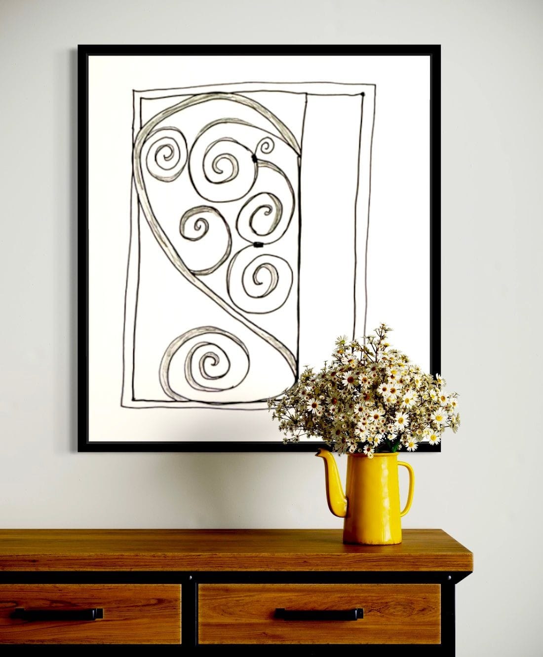 Jessica Stockwell-  Illustrtor Artist - interior prints - wrought iron flourishes - Jessica Motif-heart half-L
