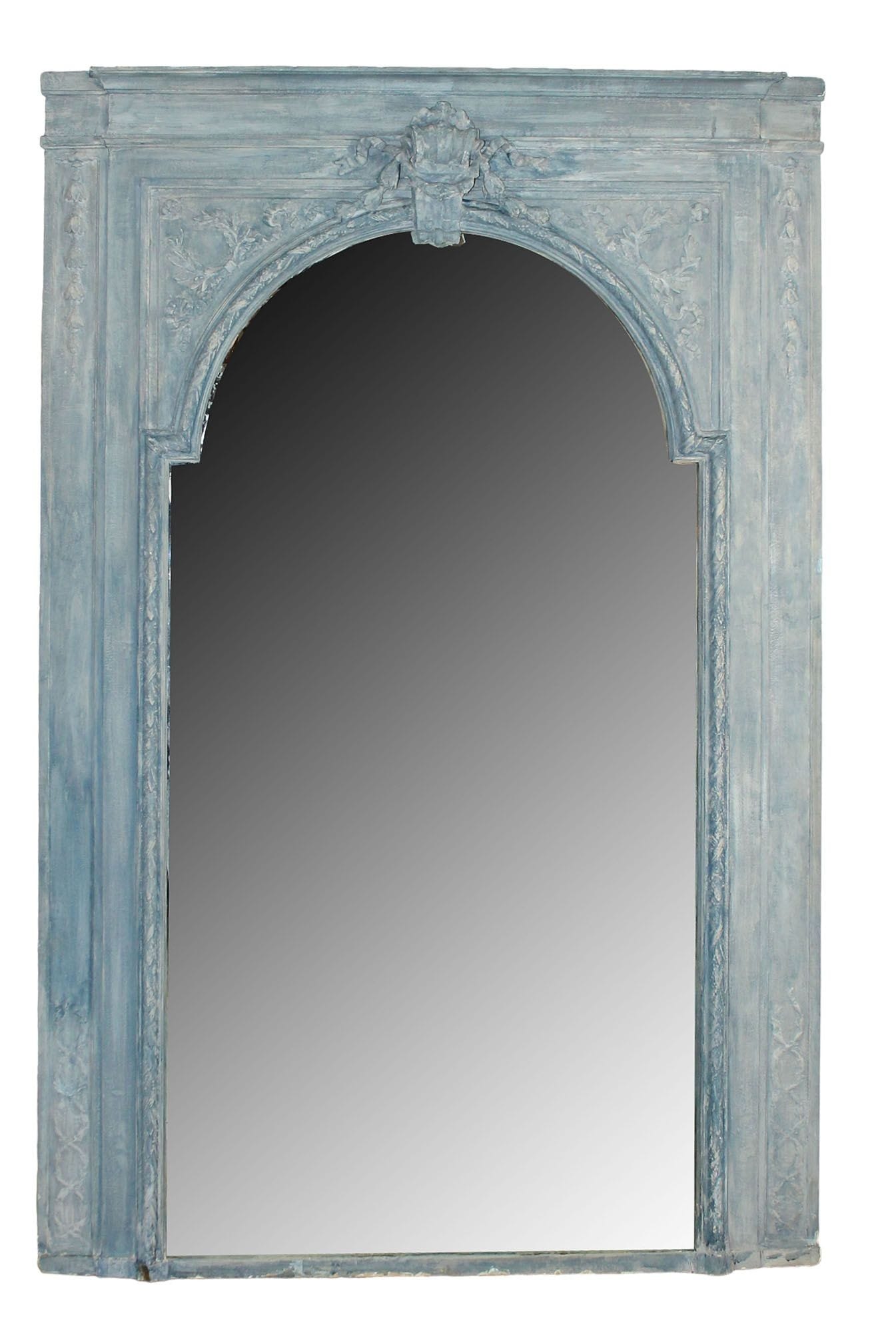 French Louis XVI painted trumeau mirror