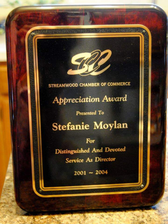 Distinguished & Decoted Service  Award 2004 - Streamwood Chamber of Commerce, Illinois