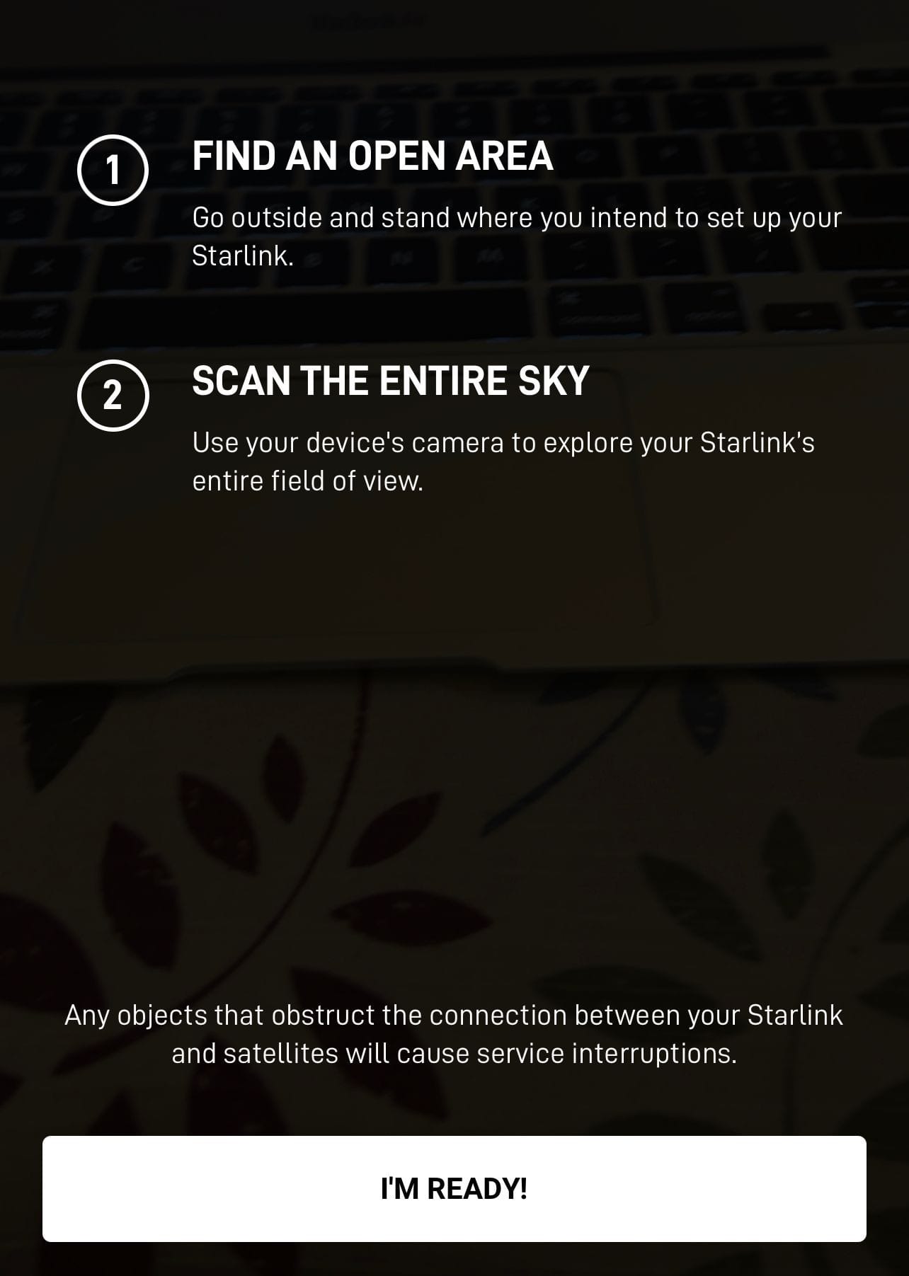 Use the Starlink app on your phone to locate the best installation location.