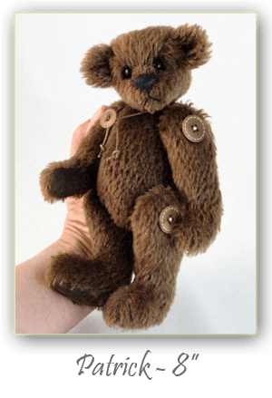Patrick-hand crafted 8 inch mohair artist bear with wobble joints