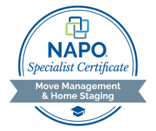 Jodi Granok has a Specialist Certificate in Move Management & Home Staging from NAPO.