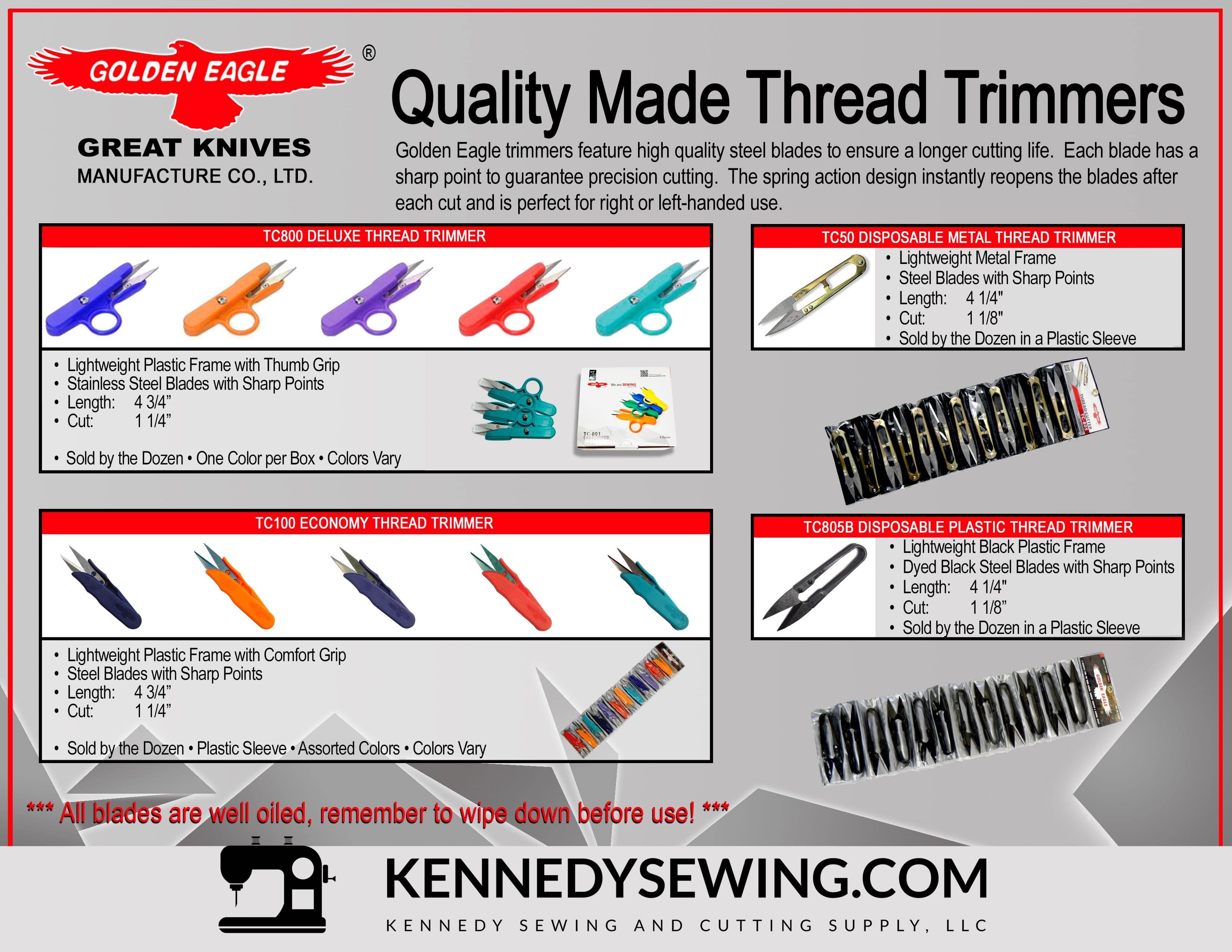 GOLDEN EAGLE
QUALITY MADE THREAD TRIMMERS