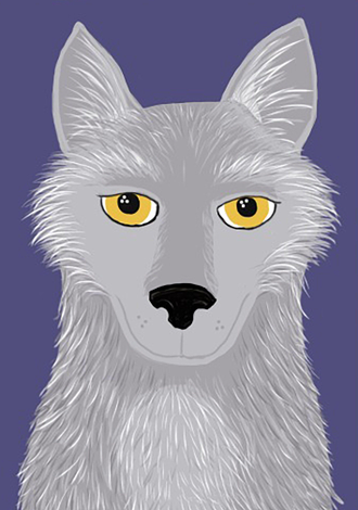 Hunter, the grey wolf familiar.