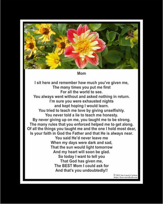 Thank you for all the sacrifices you made for me.