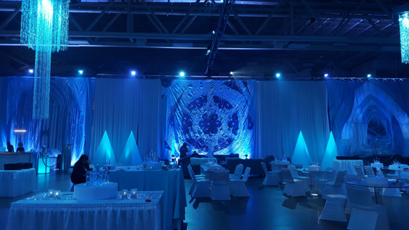 DECC, Pioneer Hall. "Fire and Ice" themed party.
Decor by Event Lab LLC.
