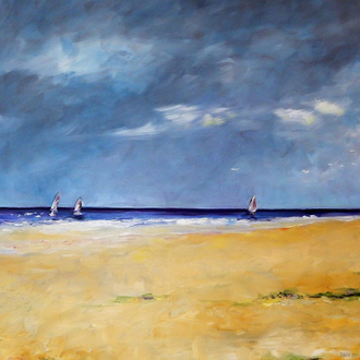 Scenic Sails and Beach DMM Art 24x24 SQ