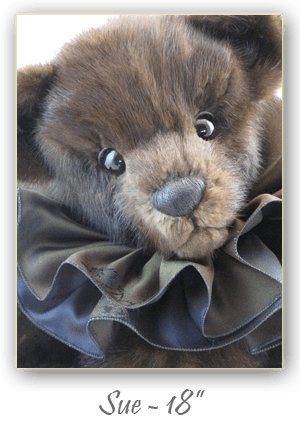 Sue-hand crafted 18 inch recycled mink artist bear