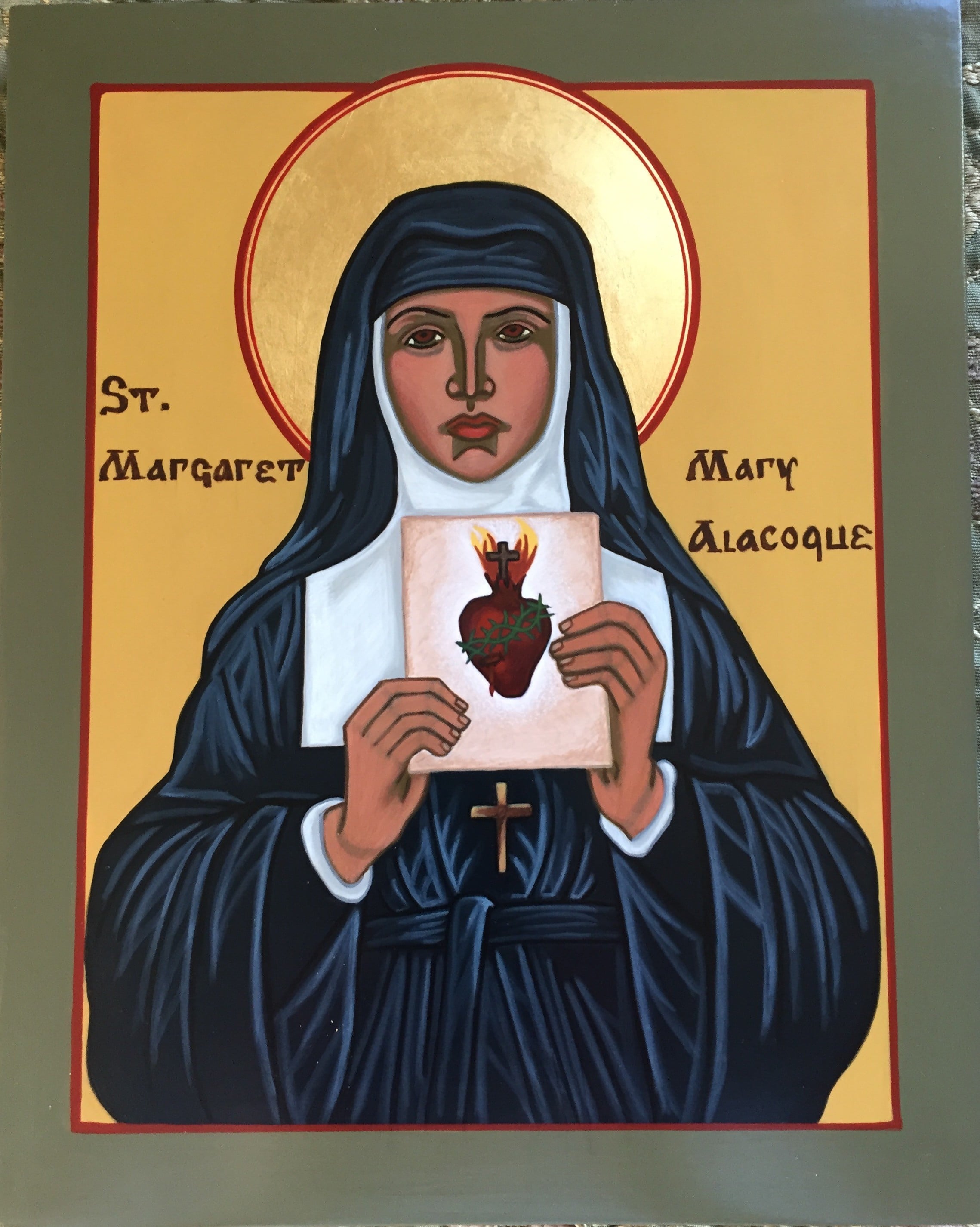 St. Margaret Mary Alocoque, patron of those suffering from polio, devotees of the Sacred Heart, loss of parents.  Feast day October 16