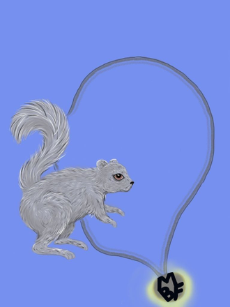 Mieko the grey squirrel familiar from Tales of Familiars.