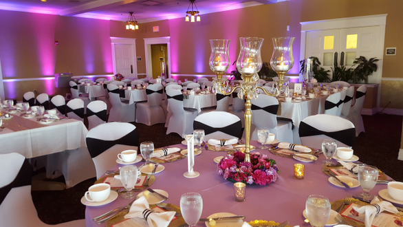 Northland Country Club wedding. Up lighting in a two tone lavender.