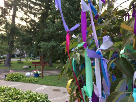 Prayer ribbons at the Healing Temple in Lily Dale, NY