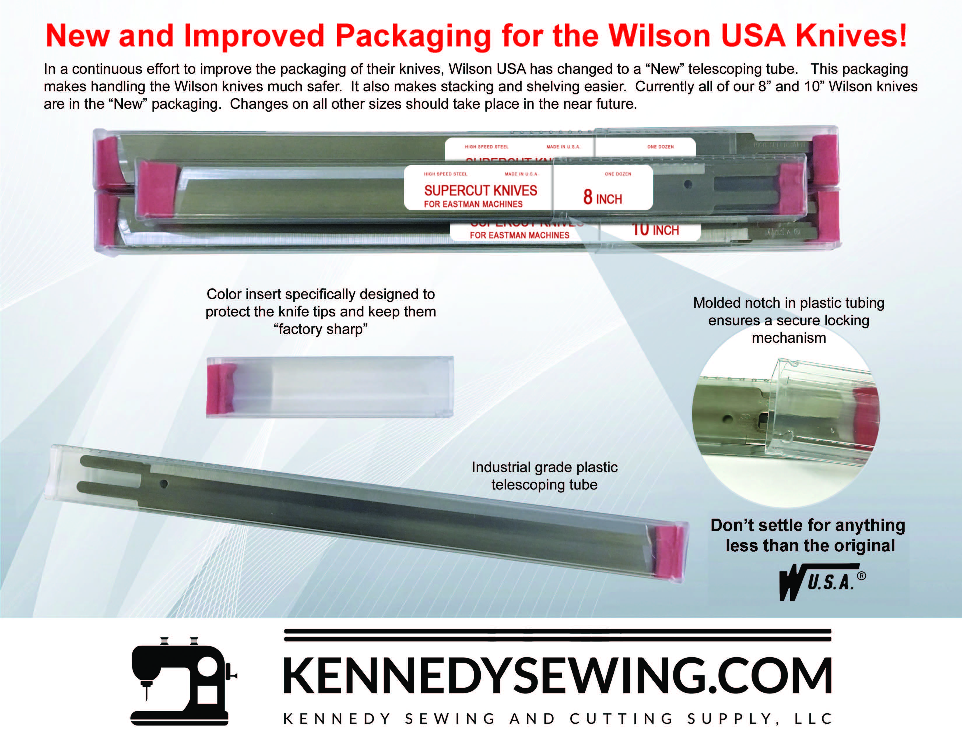 WILSON USA - SUPERCUT KNIVES
CUTTING KNIVES FOR EASTMAN CUTTING MACHINES