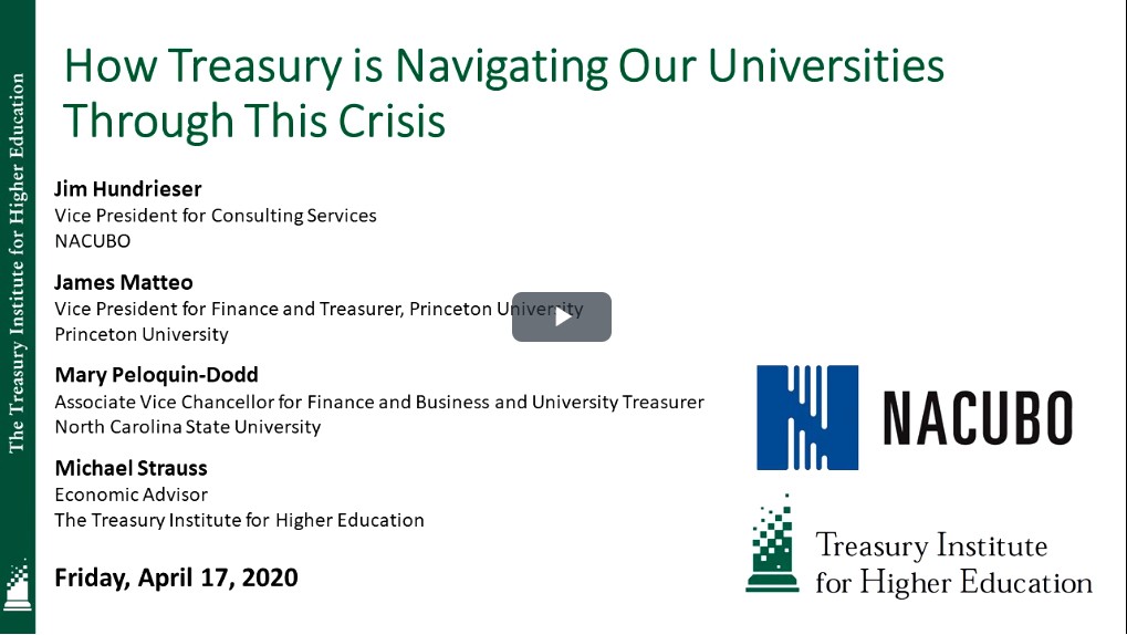 How Treasury is Navigating Our Universities Through This Crisis