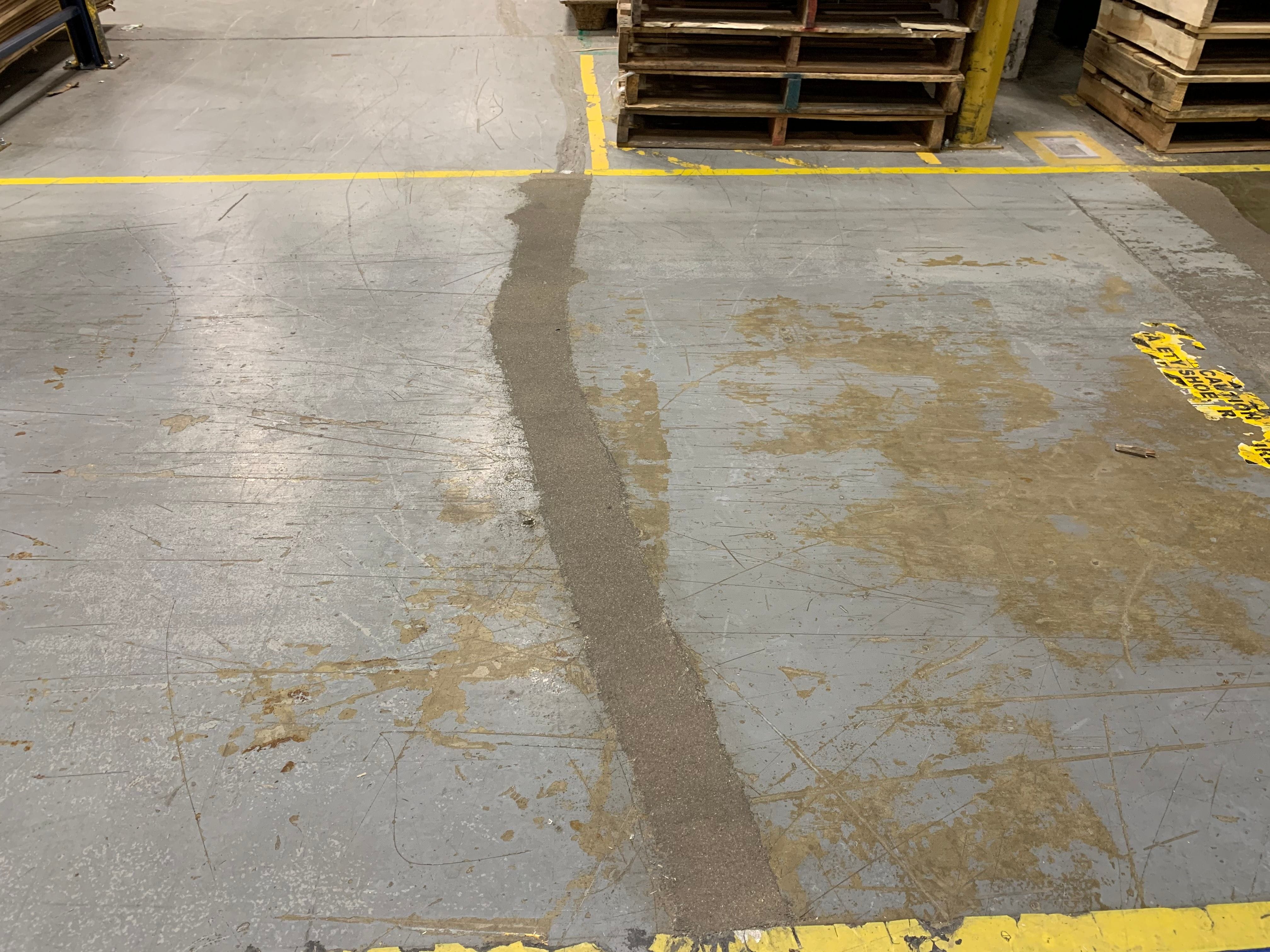 concrete crack repair on warehouse floor