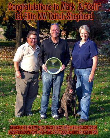Colt, the first Dutch Shepherd to earn his Elite nosework title.