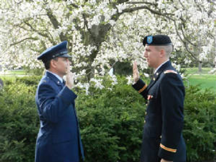 L-R: Major Kyle Bruner (U.S. Air Force) and Robert Patten III, 1st Lt. U.S Army