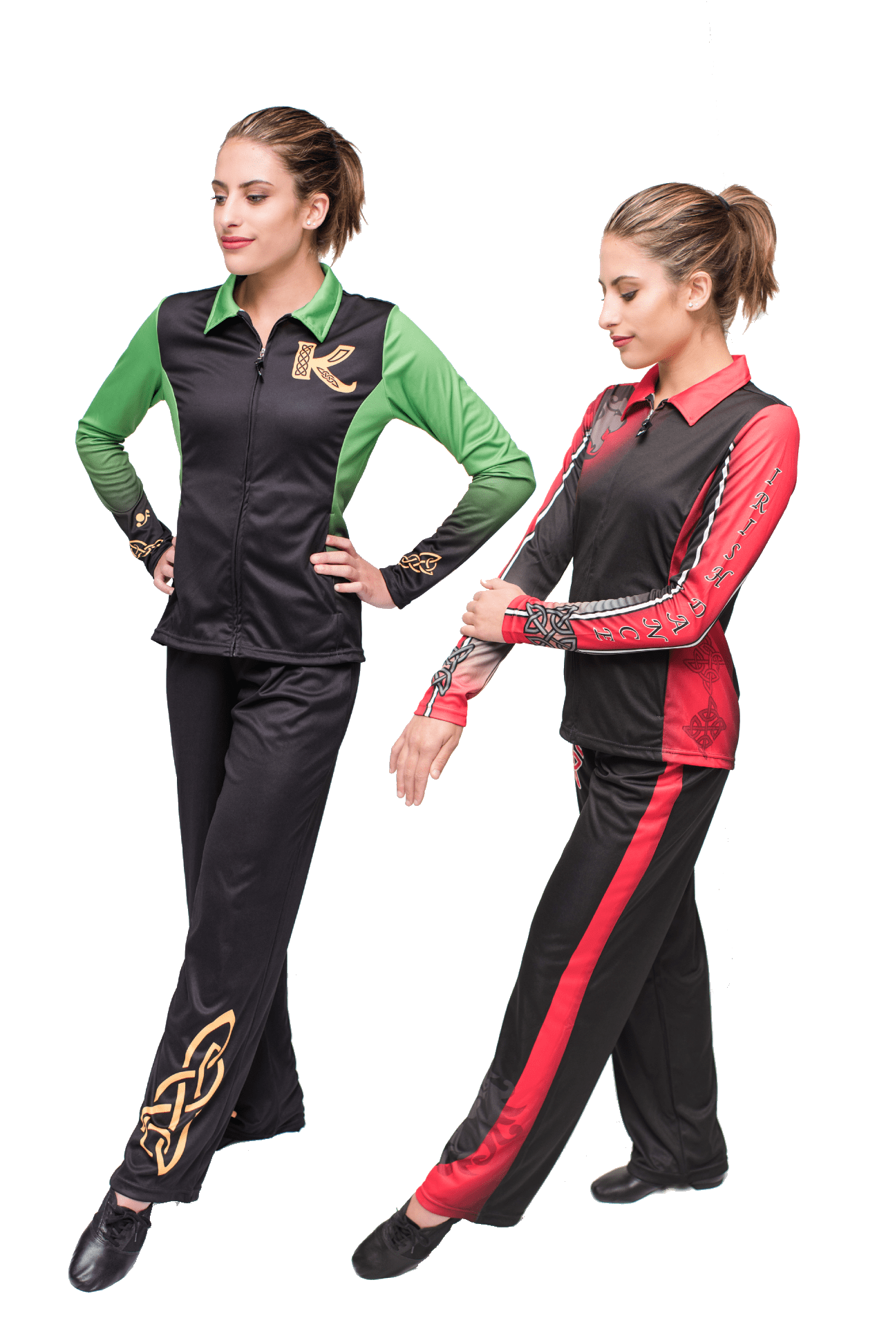 Custom-made Irish Dance Jacket in black, and pink with star pattern across the chest