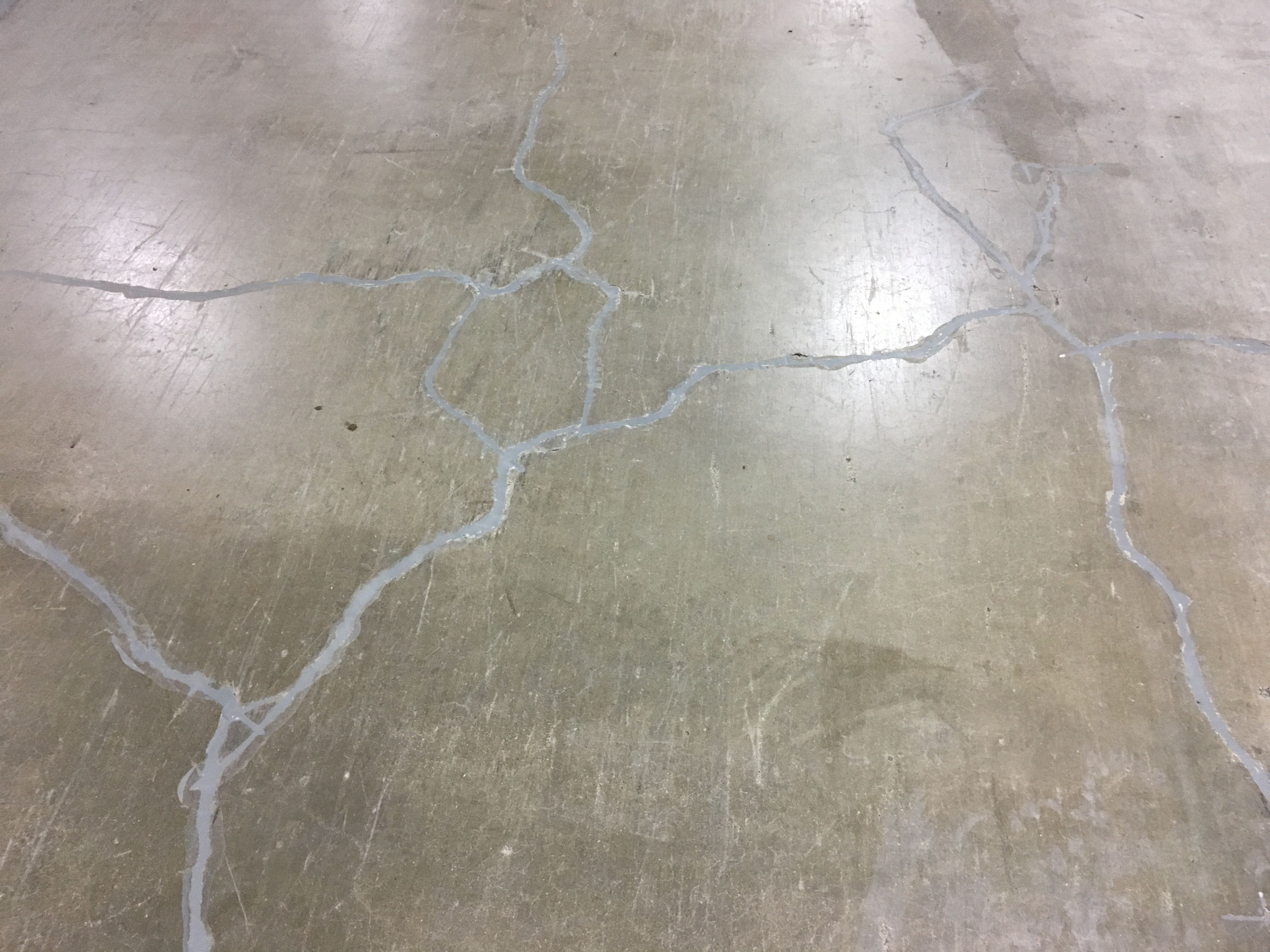 concrete crack that was filled with a polyurea filler