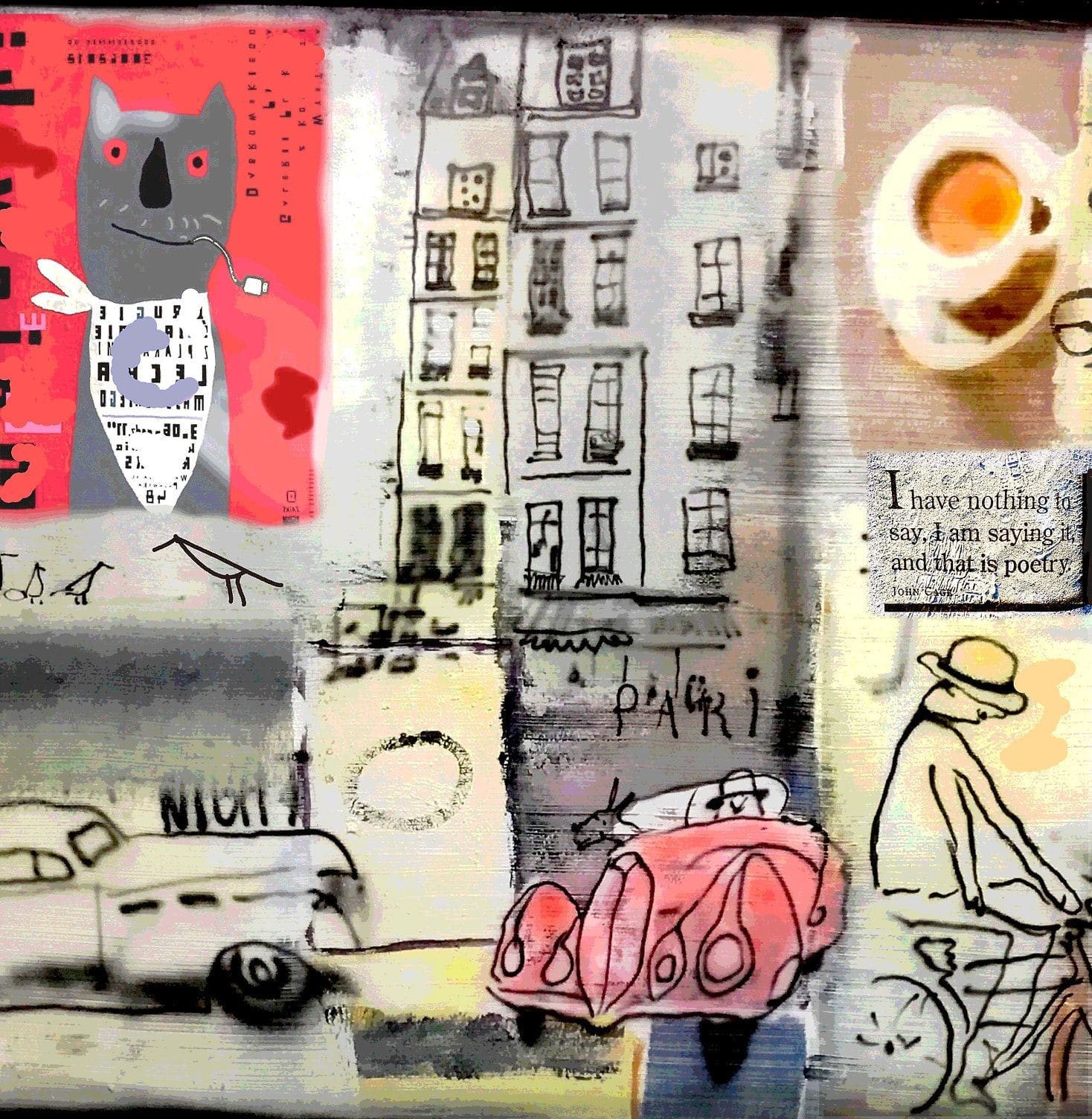 A Cat, A Coffee, And Vehicles Art