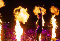 Big flames machines MagicFX concert Tulum