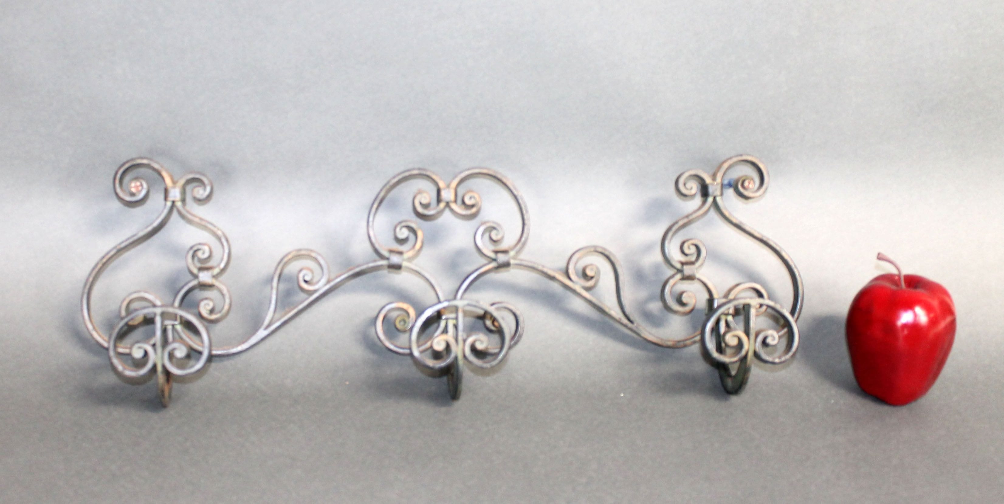French scrolled iron wall hooks