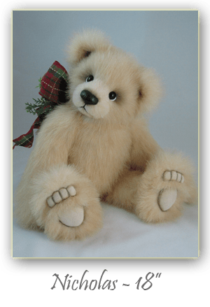 Nicholas-hand crafted 18 inch plush synthetic artist bear