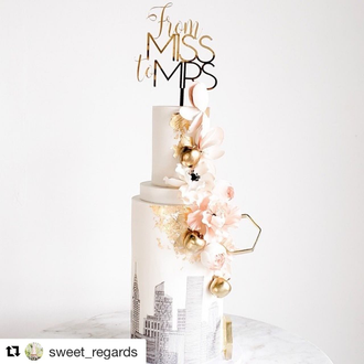Topper: Gold Mirror Acrylic
Cake: Sweet Regards