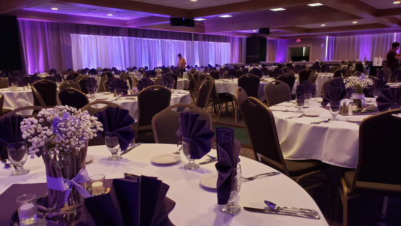 Kirby Ballroom, UMD
Wedding lighting in plum purple.