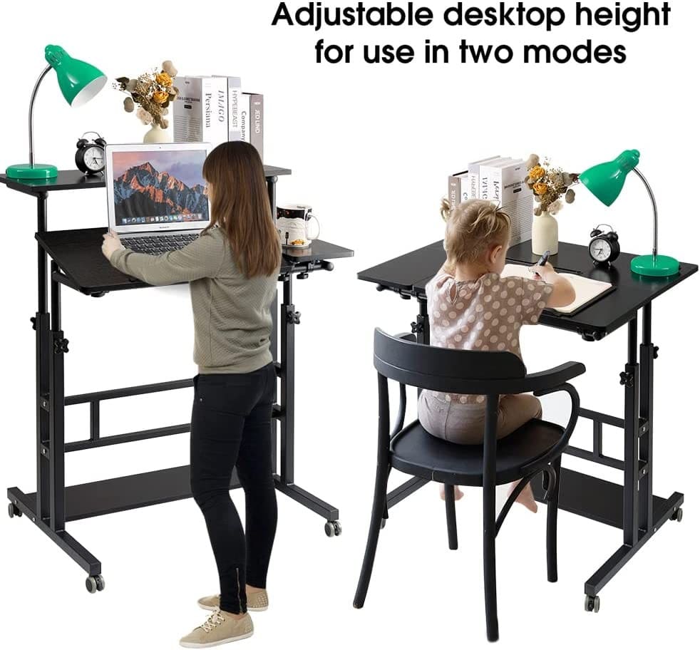 Siducal Mobile Stand Up Desk with children using it