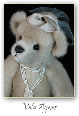 Veta Agnes-hand crafted recycled mink artist bear