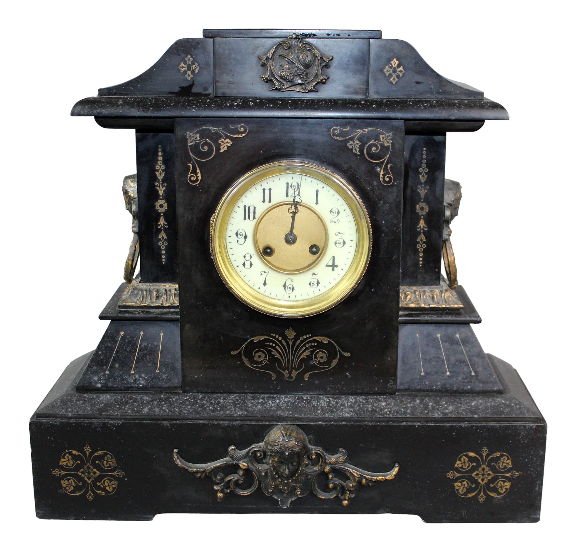 Antique slate mantel clock