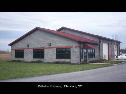 Charcoal gray NRG block was used in the Relibale Propane office building.