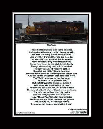 This custom poem was written about all the people who have ever ridden on a train like the TCW.