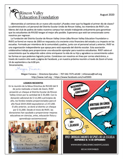 Newsletter in Spanish