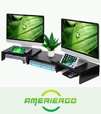 AMERIERGO Monitor Stand - Adjustable Length and Angle, Dual Monitor  Stand