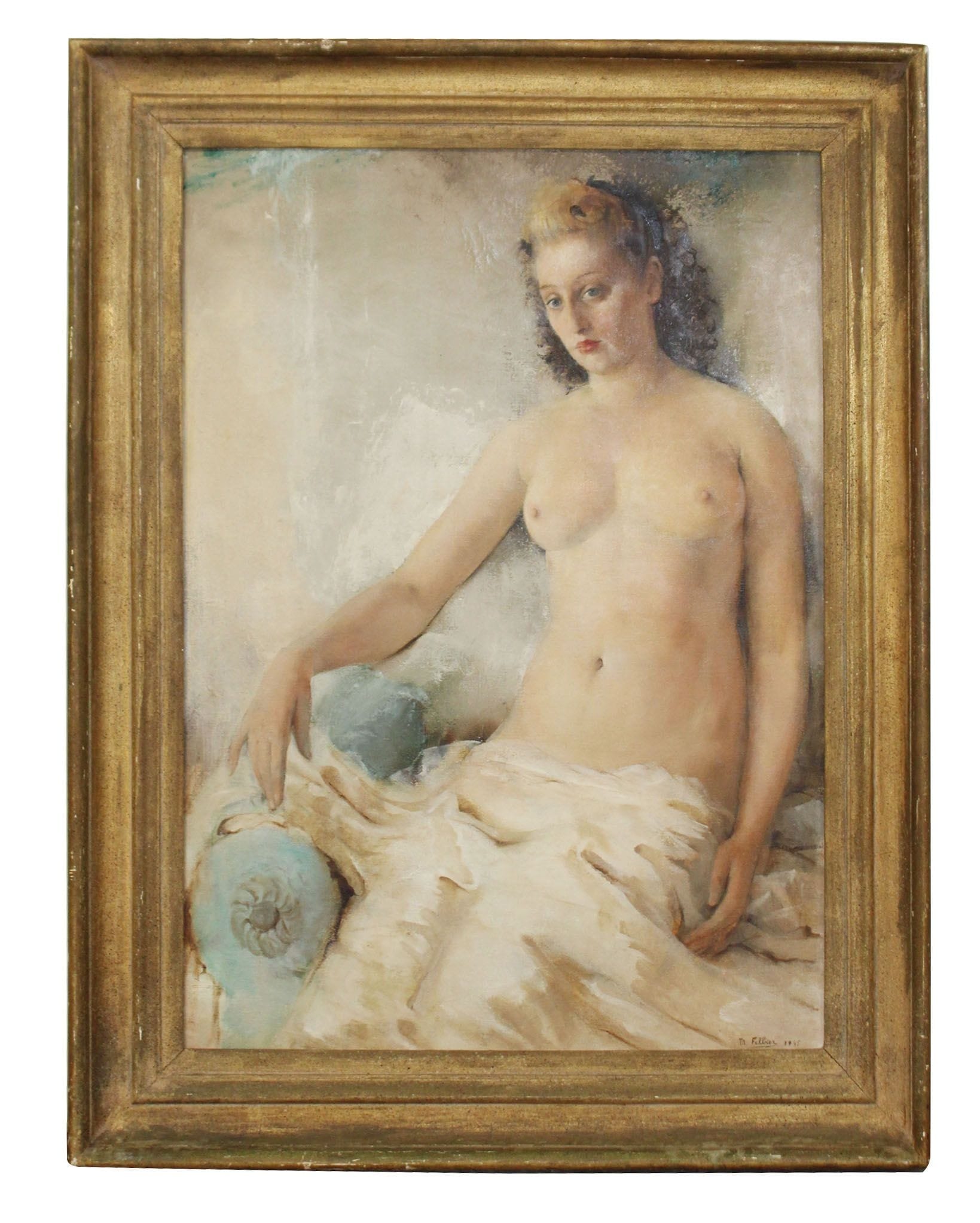 Maurice Felbier (1903-1991) oil on canvas seated nude