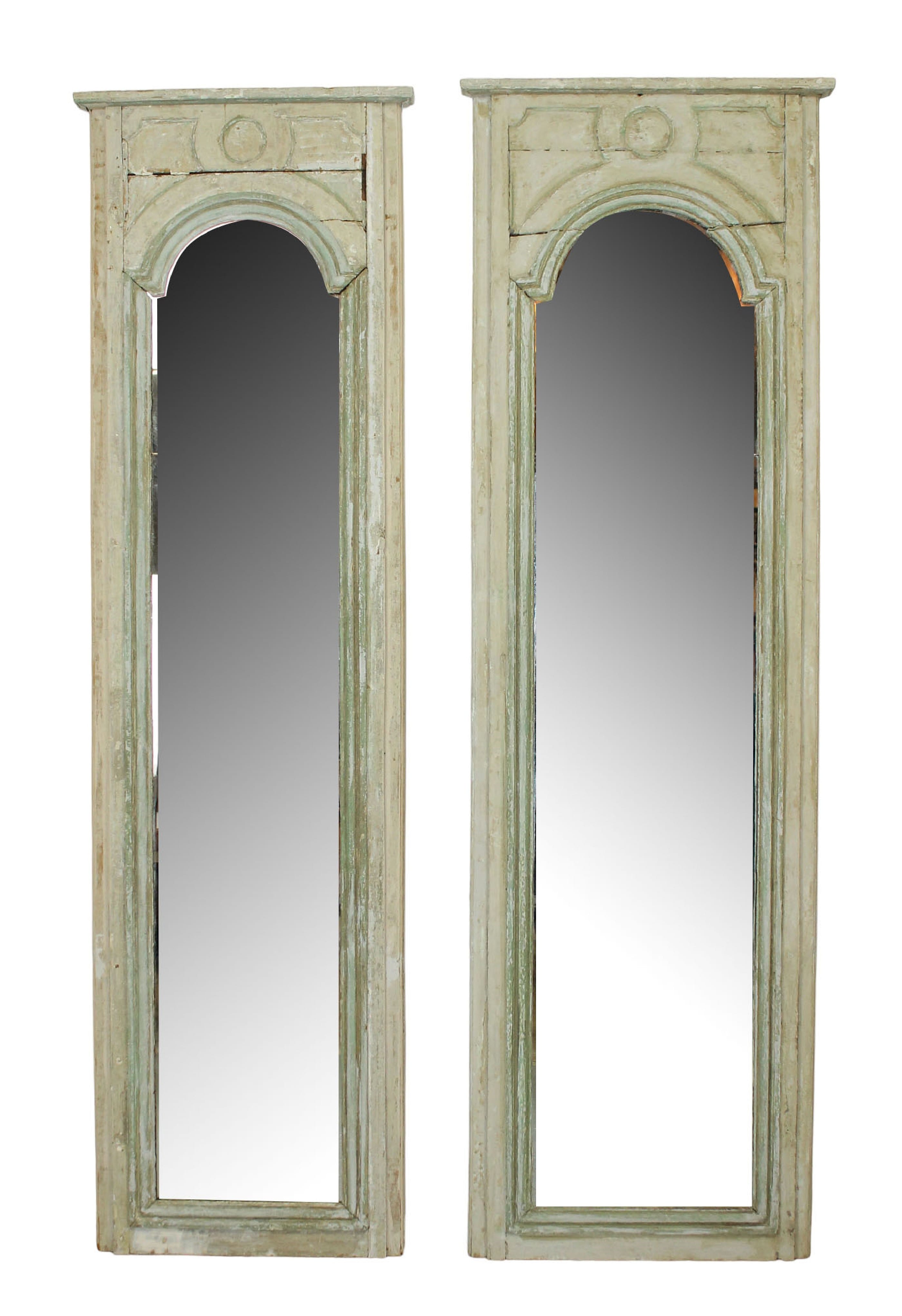Pair of French Regency painted mirrors