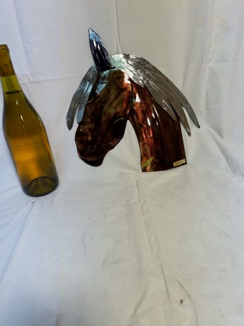 Horse Head Metal Decor $55