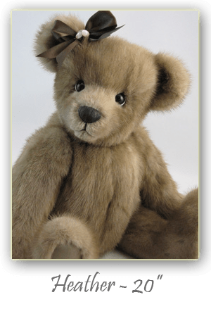 Heather-hand crafted 20 inch recycled mink artist bear