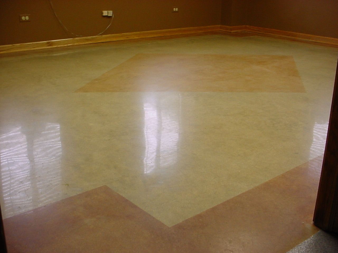 polished and stained concrete in office space