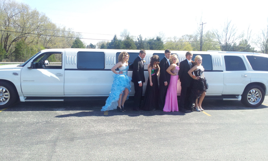 Prom Passengersnext to Elite Limo
