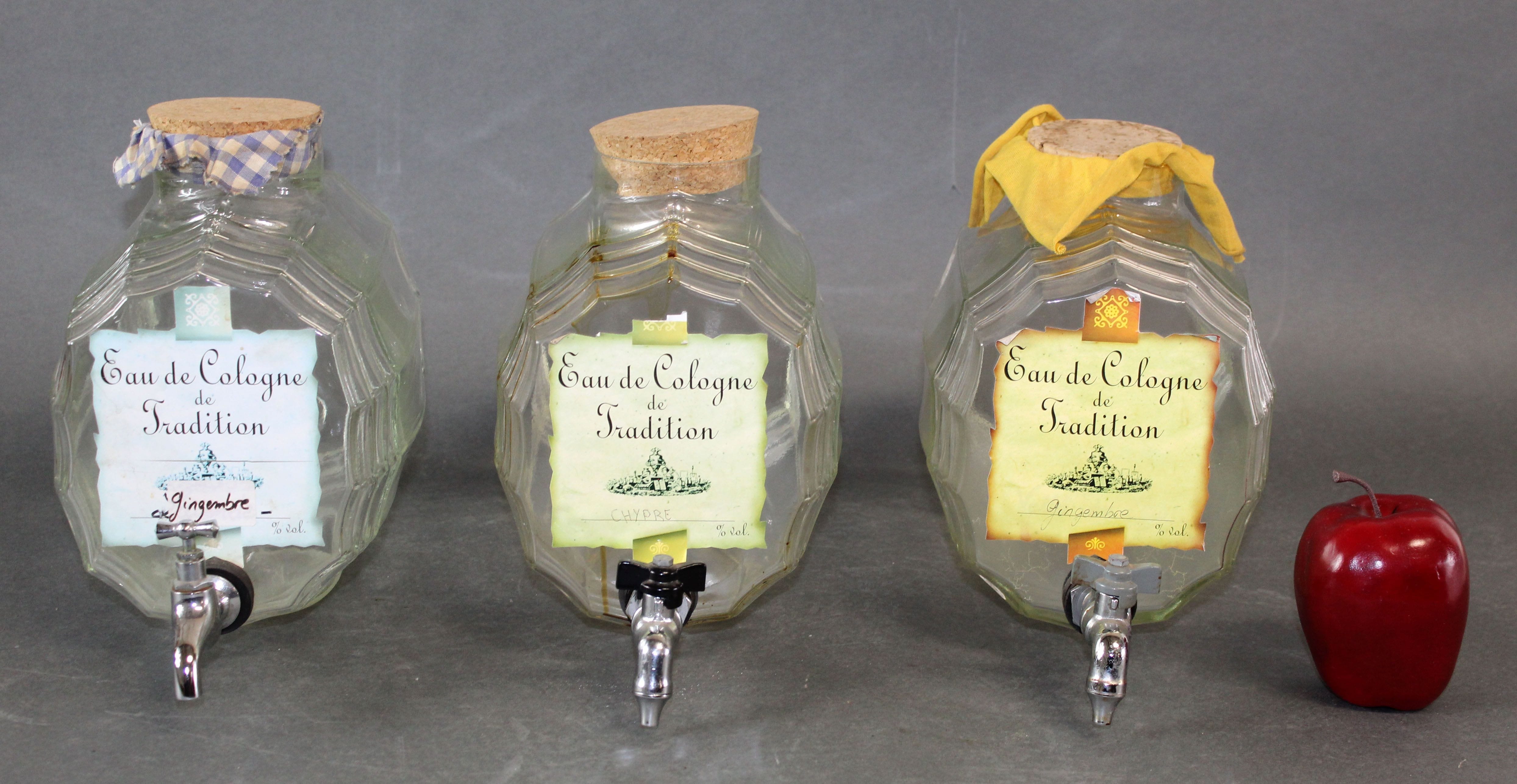 Set of 3 French apothecary perfume dispensers