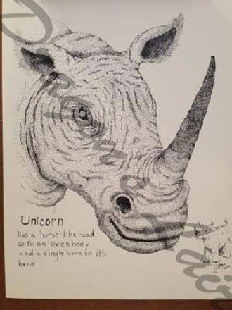 Medieval description ofthe Rhino.8 1/2x11 $10.