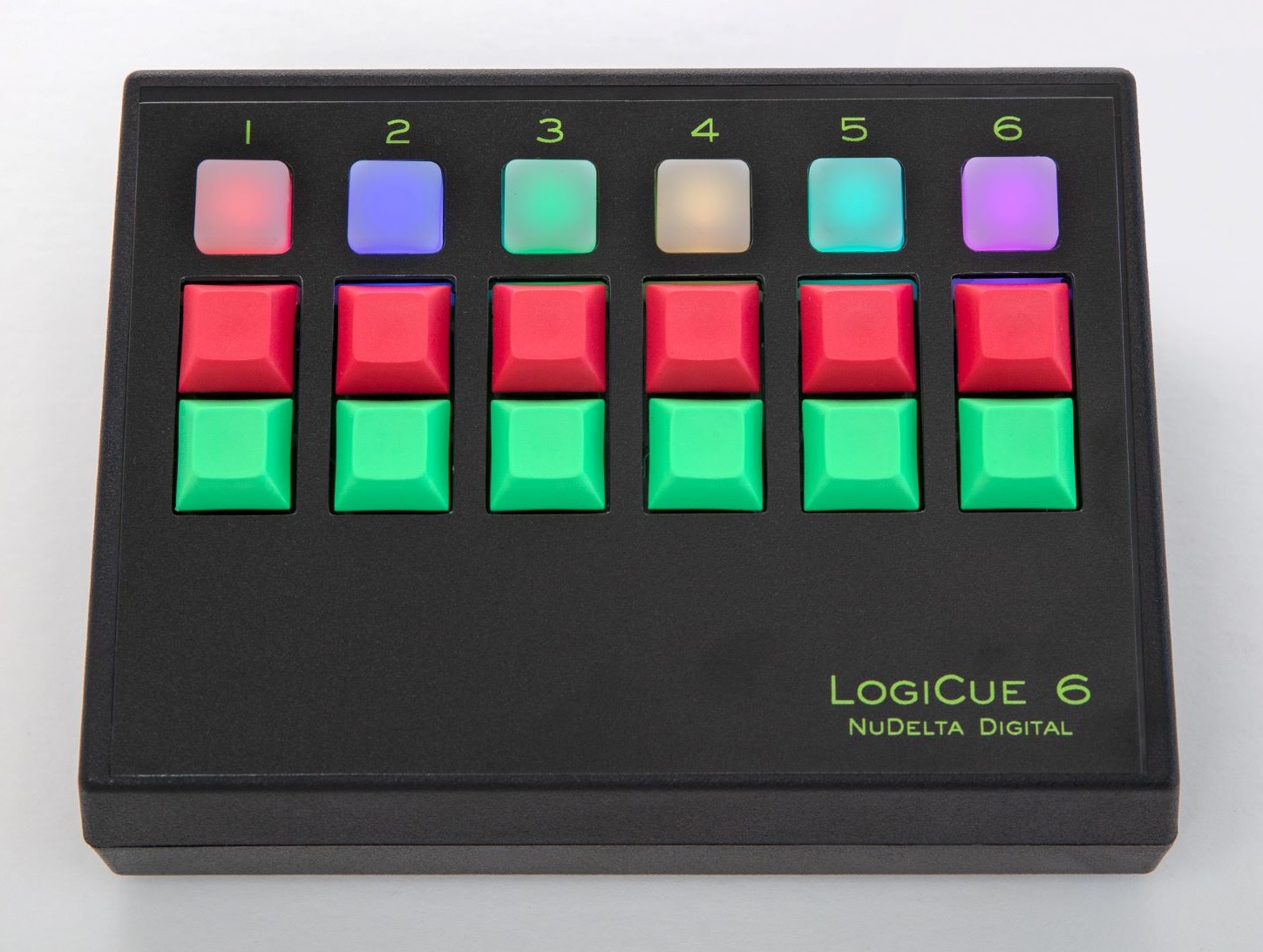The LogiCue LC6 Digital Cue Light Controller, part of the LogiCue System of cue lights.