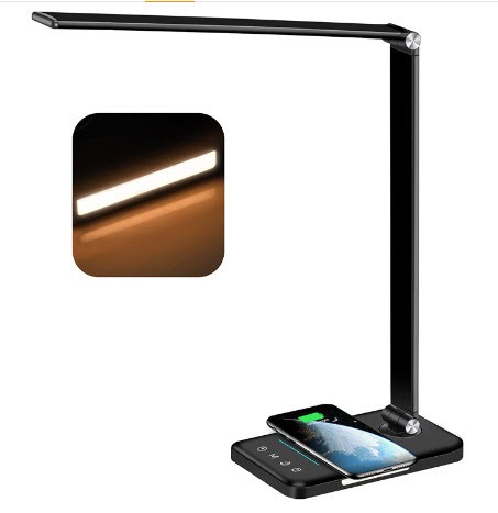 AFROG Multifunctional LED Desk Lamp with 10W Fast Wireless Charger, USB Charging Port