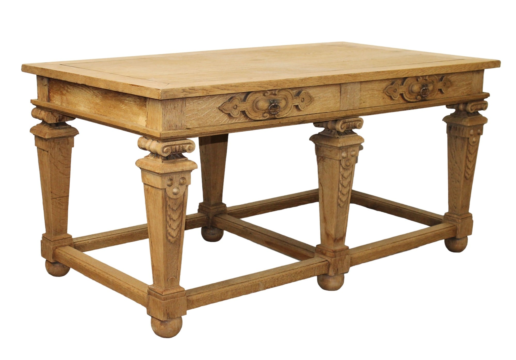 French Renaissance revival bleached oak table