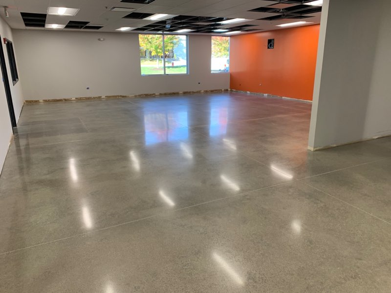 This is a concrete floor finish called polishing. 
