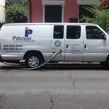 The Pittman Cleaning Van Near The House