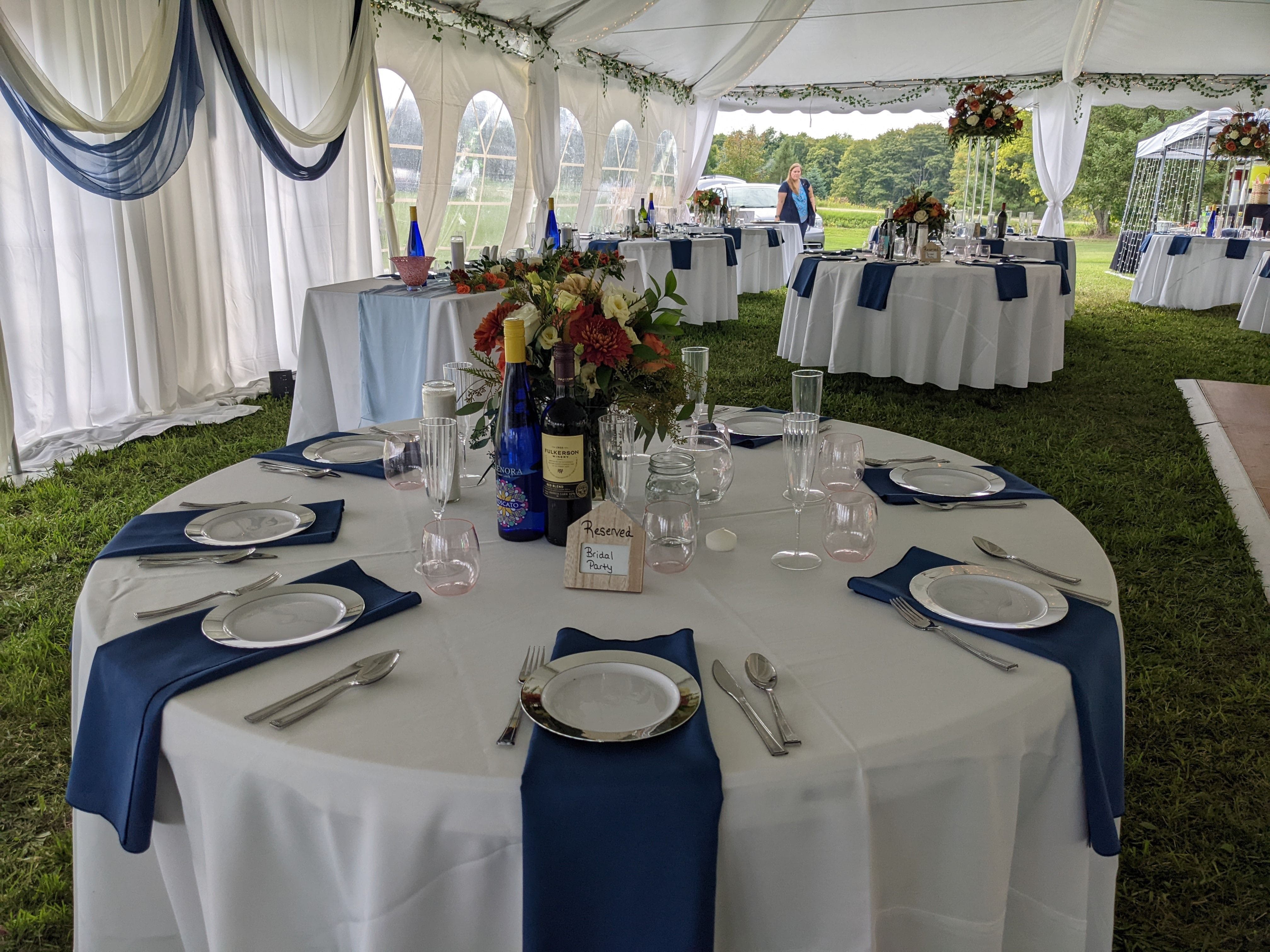 Blue and White Wedding Table